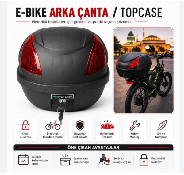 BİSİKLET VE E-BIKE ARKA ÇANTA T19 17lt SİYAH ÇANTA