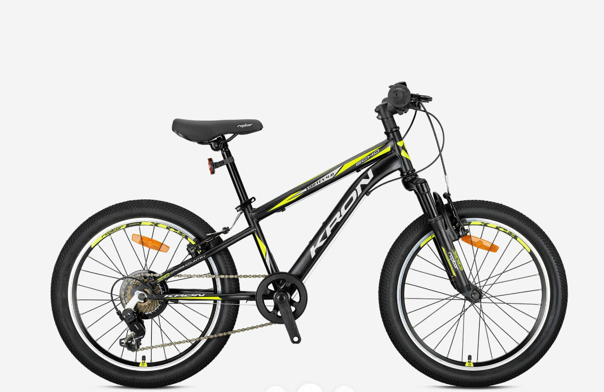 KRON VORTEX 4.0 20 JANT V-FREN MAT SİYAH-SARI BİSİKLET