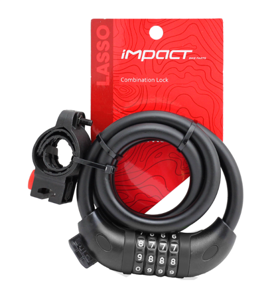 MIPACT Kilit - LASSO, 12x1000, Şifreli, Braketli, Siyah