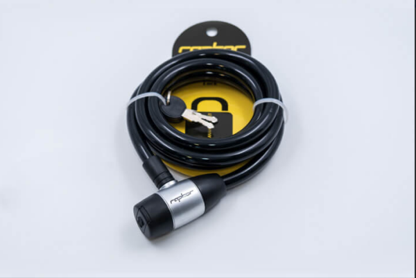 RAPTOR - Anahtarlı Halat Kilit 3.8x12x180cm - Siyah