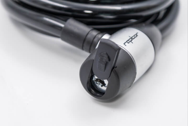 RAPTOR - Anahtarlı Halat Kilit 3.8x12x180cm - Siyah