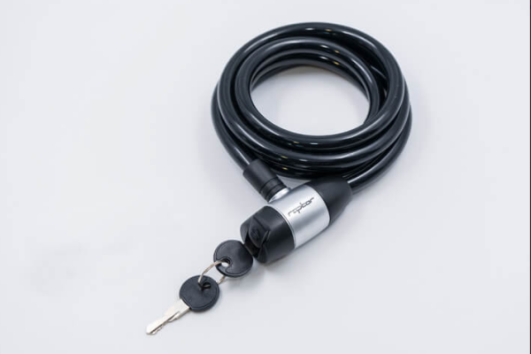 RAPTOR - Anahtarlı Halat Kilit 3.8x12x180cm - Siyah