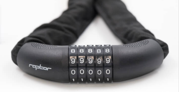 RAPTOR - Zincir Kilit - 6x90 Şifreli Siyah