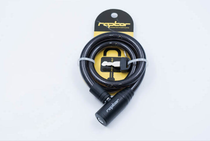 RAPTOR - Halat Kilit - 12x80 Anahtarlı Siyah