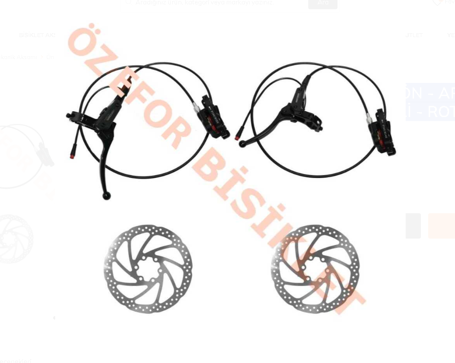 HİDROLİK FREN SETİ ÖN - ARKA - E-BİKE [FREN MÜŞÜR KESİCİLİ - ROTOR 160 KABLO 100-180 CM]