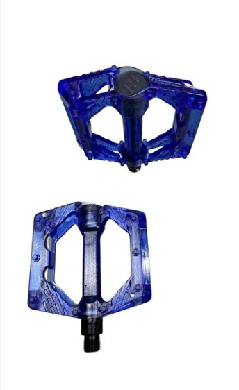 BİSİKLET PLATFORM PEDAL ŞEFFAF BİLYALI MAVİ