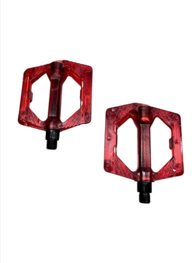 BİSİKLET PLATFORM PEDAL ŞEFFAF BİLYALI KIRMIZI