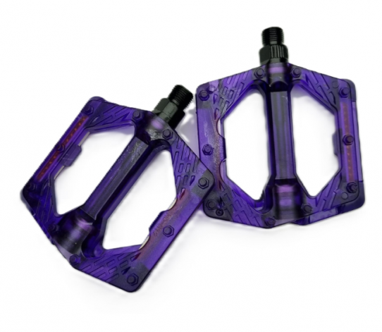 BİSİKLET PLATFORM PEDAL ŞEFFAF BİLYALI MOR