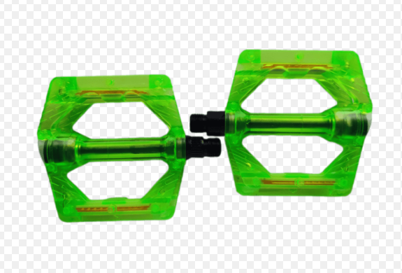 BİSİKLET PLATFORM PEDAL ŞEFFAF BİLYALI YEŞİL