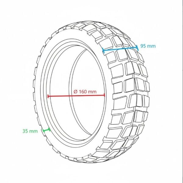 Dış Lastik - E-Scooter, 90/65-6.5, TT, Tubeless, TD-8009