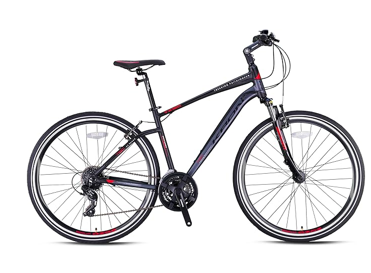 KRON TX150 HD 28 JANT 24 VİTES 18cm KADRO SİYAH-KIRMIZI BİSİKLET