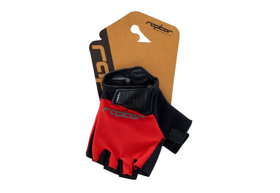 RAPTOR EVO Kısa Parmak Eldiven (Gel-Pad) - KIRMIZI - S