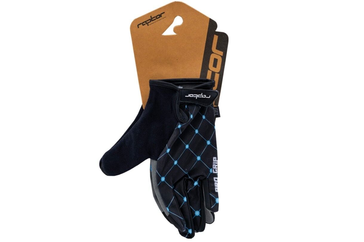 RAPTOR TALON Uzun Parmak Eldiven (Gel-Pad) - Electric Cyan - L