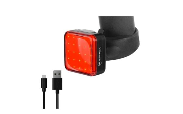 BRIVIGA - EBL-3361 30 Lümen Kırmızı Arka Işık (USB-C Şarjlı, 4 Sabit + 4 Flaş Mod, Sele Montajlı)