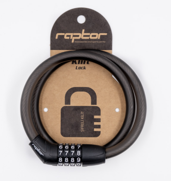 RAPTOR - Şifreli Çelik Halata Kilit 12×80cm