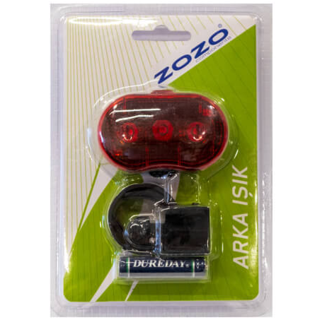 ZOZO - JY-006Bt-D - 3 Ledli Arka Işık (Pilli)