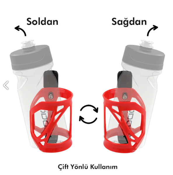 IMPACT Suluk Kafesi - T-SIDE, Sağ/Sol Ayarlı, Plastik, Siyah/Kırmızı