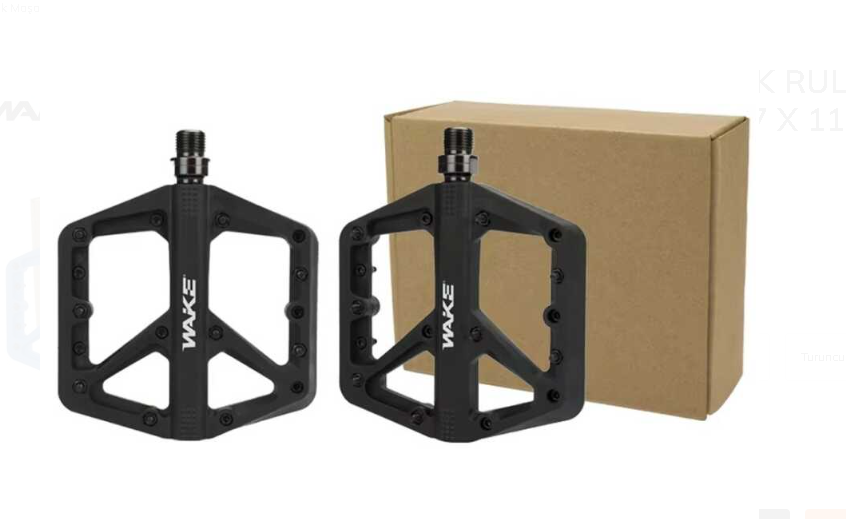 WAKE RENKLİ PLASTİK RULMANLI VİDALI PLATFORM PEDAL 137 X 115 mm SİYAH