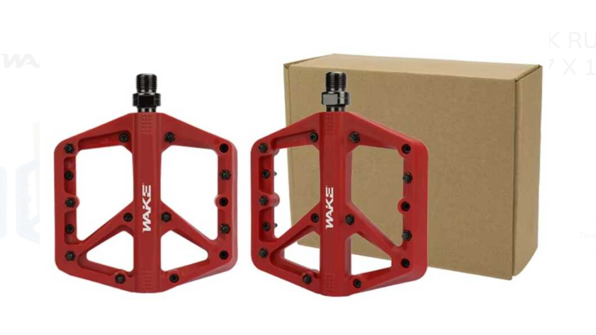 WAKE RENKLİ PLASTİK RULMANLI VİDALI PLATFORM PEDAL 137 X 115 mm KIRMIZI
