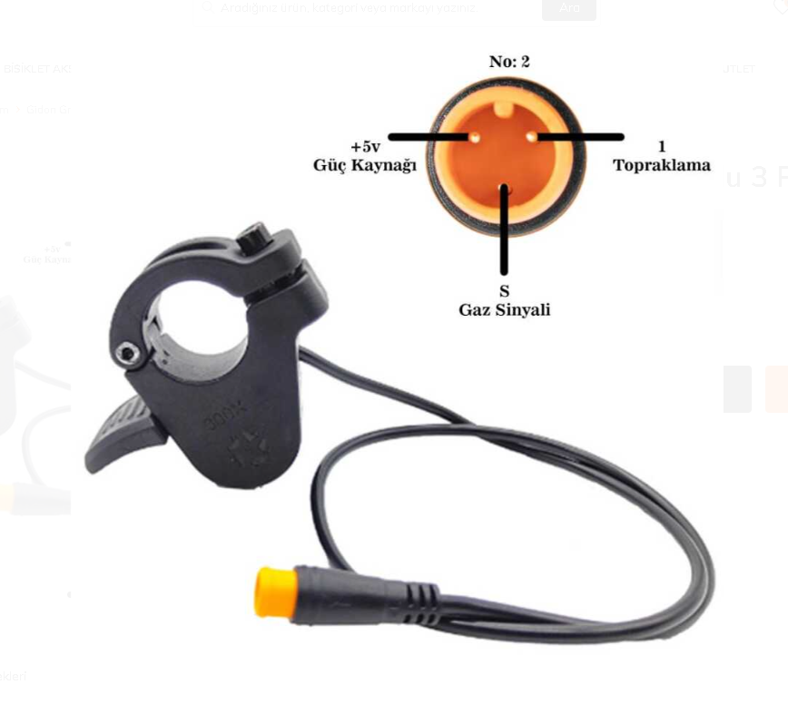 Gaz Kolu E-Bike Uyumlu 3 Pimli 190 cm Kablo No:2