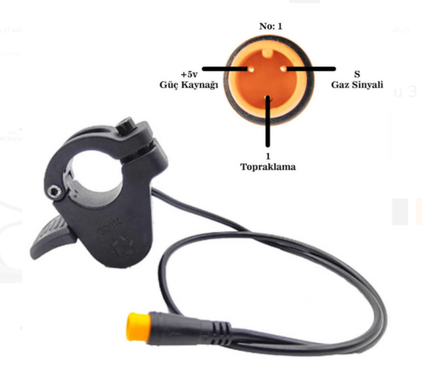 Gaz Kolu E-Bike Uyumlu 3 Pimli 190 cm Kablo No:1