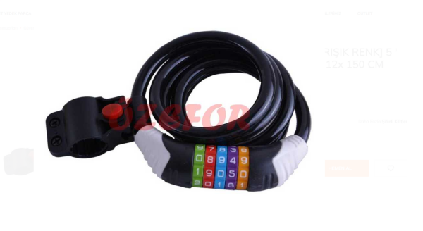 HALAT KİLİT DOLAMALI  5 ' Lİ DEĞİŞTİRİLEBİLİR ŞİFRELİ 12x 150 CM RECTUS