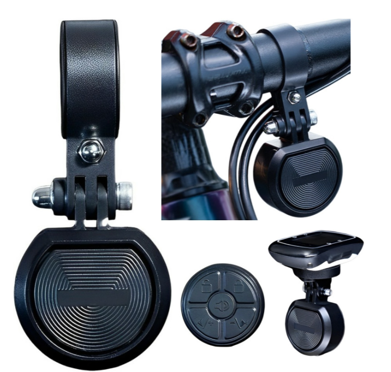 BRIVIGA - 4 Sesli Elektrikli Bisiklet Kornası (Uzaktan Kumandalı, 120dB, Type-C Şarj, IP66 Su Geçirmez