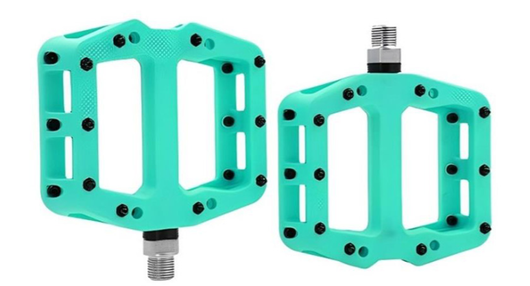 BRIVIGA - Turkuaz Nylon Gövdeli, CNC İşlemeli CR-MO Akslı, 3 Kapalı Rulmanlı Pedal (101x113mm)