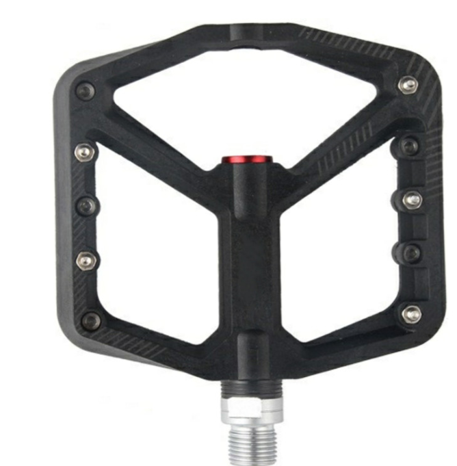 BRIVIGA - Siyah Naylon Bisiklet Pedalı (1DU + 1 Kapalı Rulman, 110x125mm, 300g)