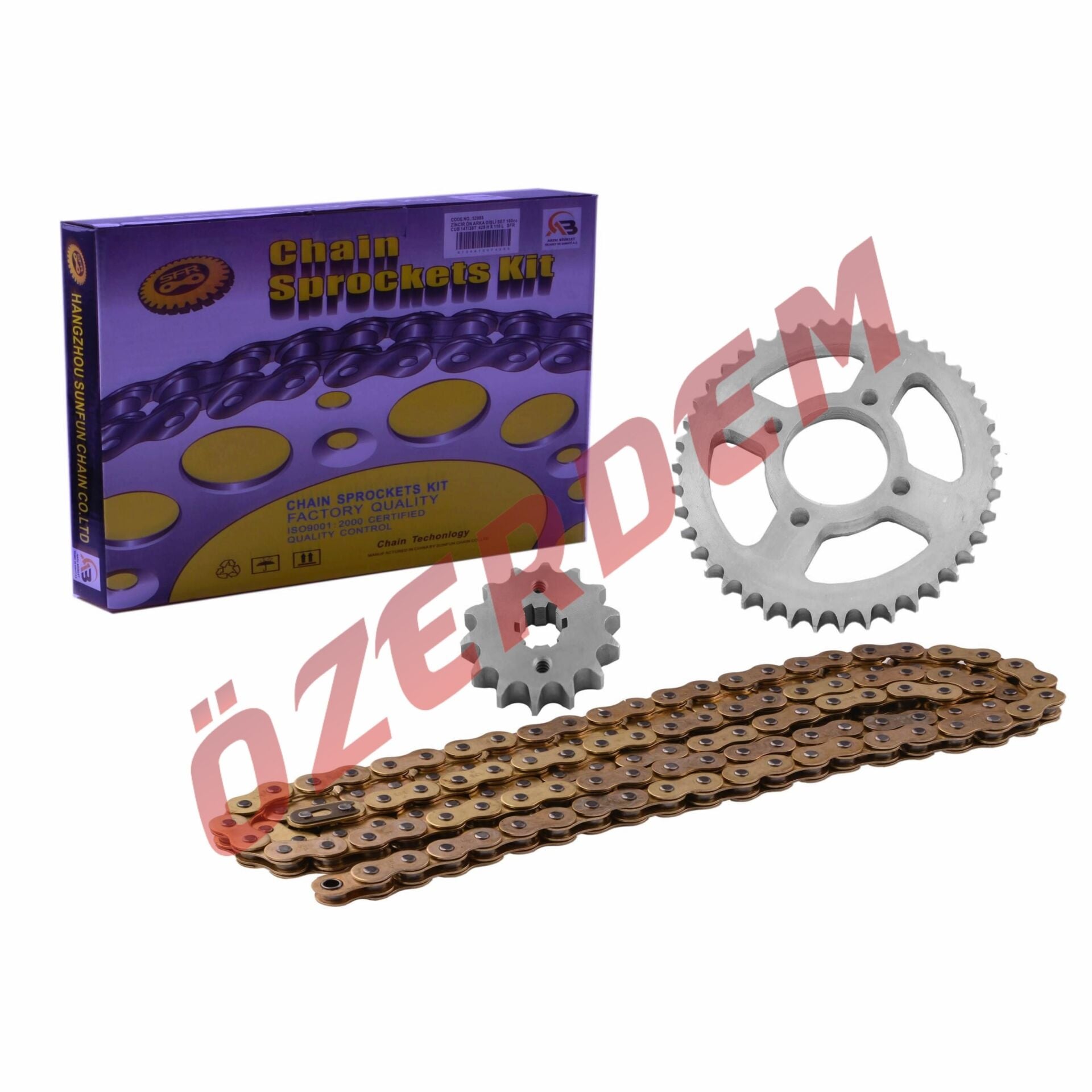 YAMAHA YBR ÖN-ARKA DİŞLİ ZİNCİR SET O-RİNGLİ 428H-118L 14-45T SFR