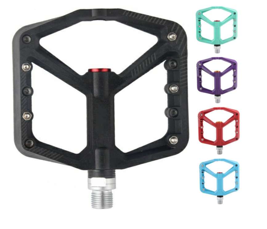 BRIVIGA - MOR Naylon Bisiklet Pedalı (1DU + 1 Kapalı Rulman, 110x125mm, 300g)