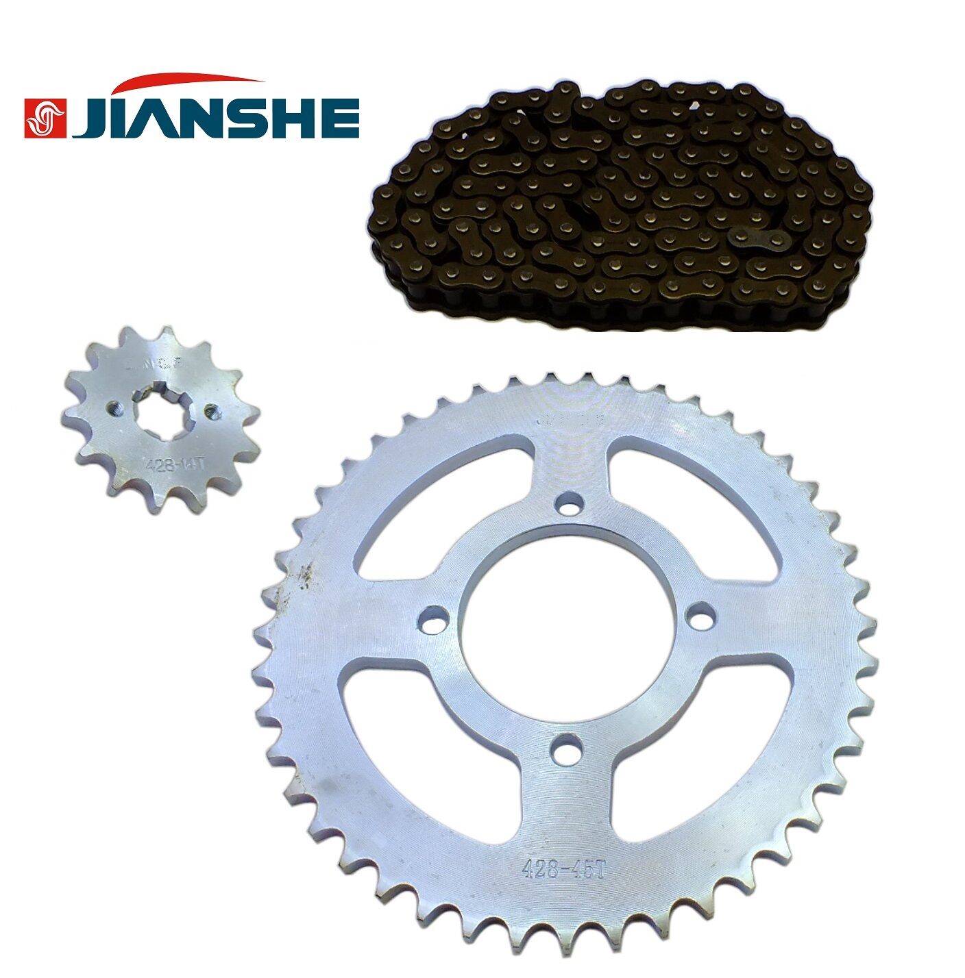 YAMAHA YBR ÖN-ARKA DİŞLİ ZİNCİR SET 428H-118L 14-45T JIANSHE