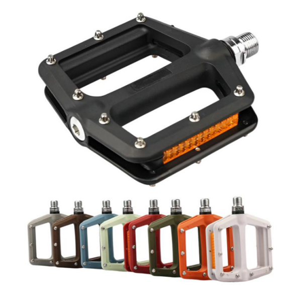 BRIVIGA - MAVİ Naylon Bisiklet Pedalı Çift (1DU + 1 Kapalı Rulman, 108x103x27mm, Reflektörlü, 338g)