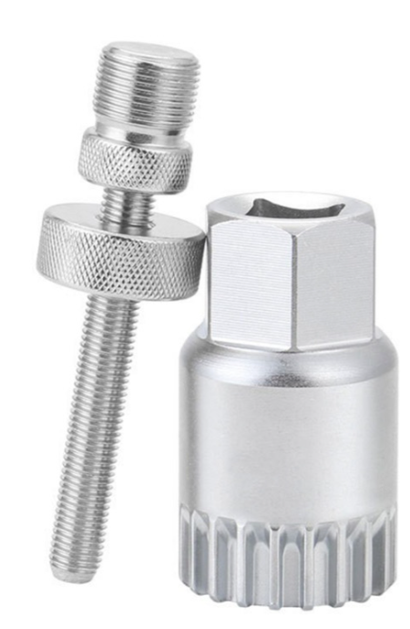 BRIVIGA - 20T Kare/Spline BB Anahtarı Seti + Düşme Önleyici Parça (20Cr Çelik, Gümüş, 145g+86g)