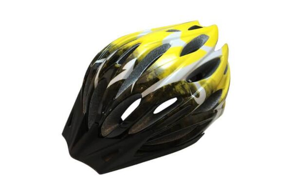 KRON KASK KV22-28 MAT SİYAH-BEYAZ-SARI 54-60 CM