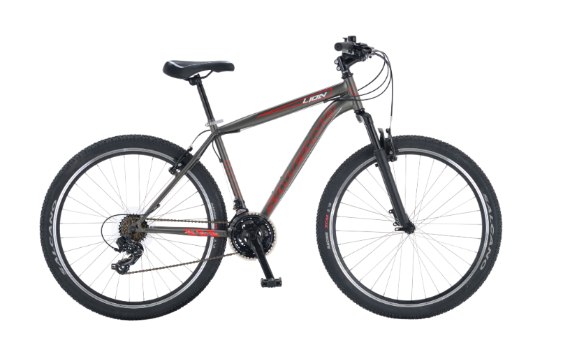 SALCANO LION V-FREN 26 JANT 18cm KADRO KOYU GRİ-KIRMIZI BİSİKLET