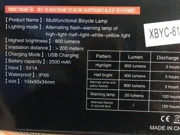 XBYC 6127 800 LÜMEN USB ÖN IŞIK GRİ