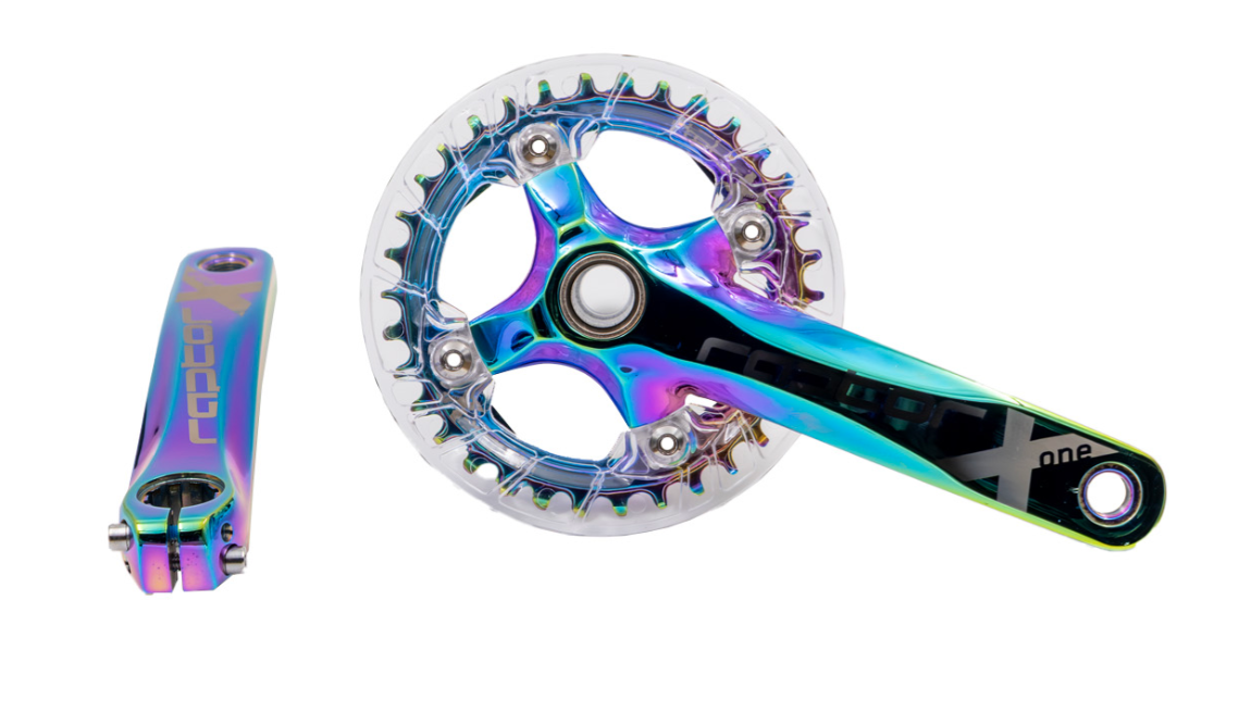 RAPTOR - Aynakol - A23Z-AS322P - 34T 170mm - Şeffaf Muahfazalı - Rainbow