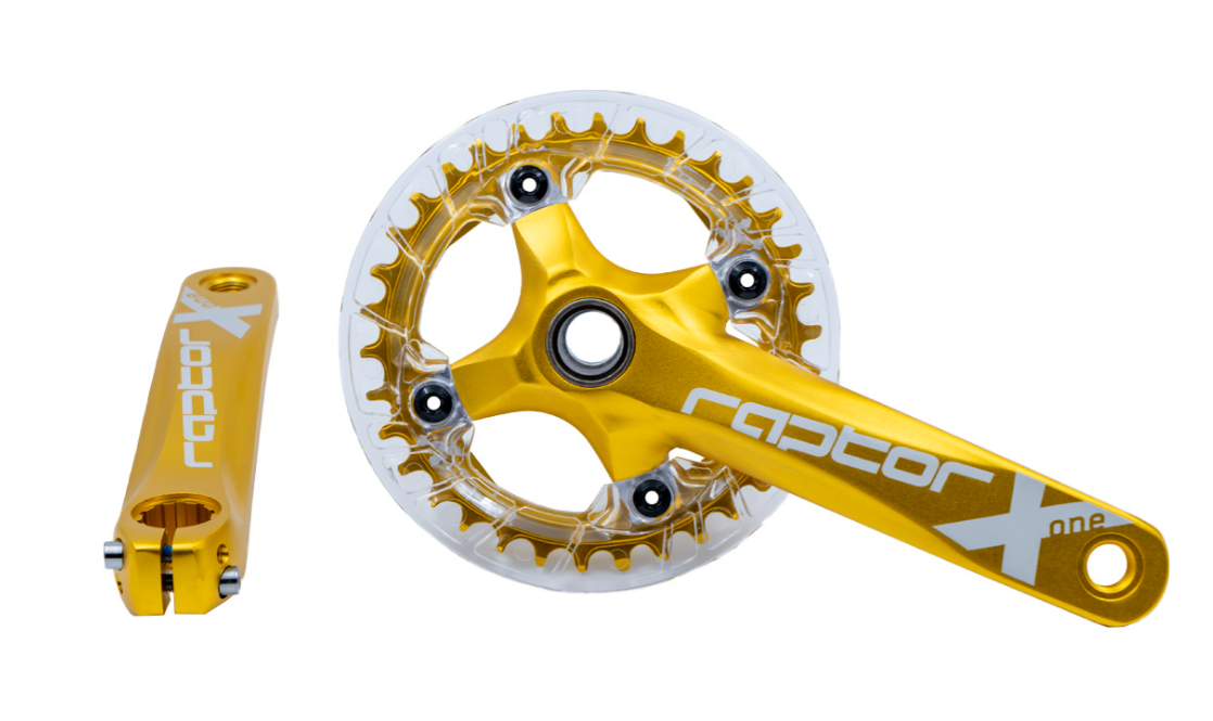 RAPTOR - Aynakol - A23Z-AS322P - 34T 170mm - Şeffaf Muahfazalı - Gold