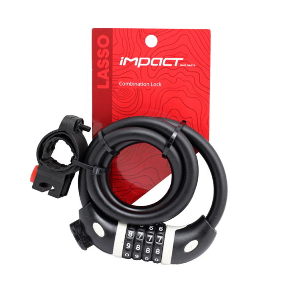 BİSİKLET Kilit - LASSO, 12x1000, Şifreli, Braketli, Gri
