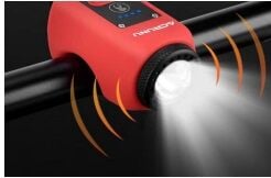 BİSİKLET ÖN FAR+KORNA KIRMIZI