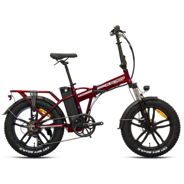 KRON ELEKTRON ZUMA HD FREN 20 JANT ELEKTRİKLİ KATLANIR KIRMIZI-SİYAH BİSİKLET