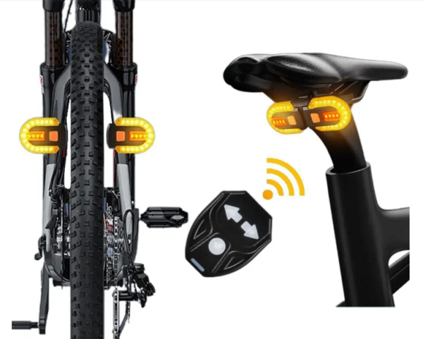 5 Modlu Su Geçirmez Usb Led Şarjlı Sinyal Kablosuz Kumandalı Bisiklet - Scooter Arka Işık