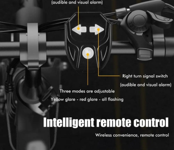 5 Modlu Su Geçirmez Usb Led Şarjlı Sinyal Kablosuz Kumandalı Bisiklet - Scooter Arka Işık