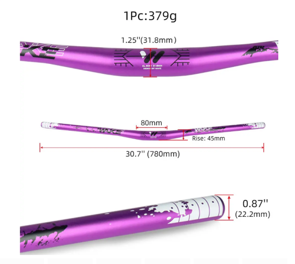 Wake Bisiklet Alüminyum Gidon 780mm 31,8mm Bisiklet Direksiyon
