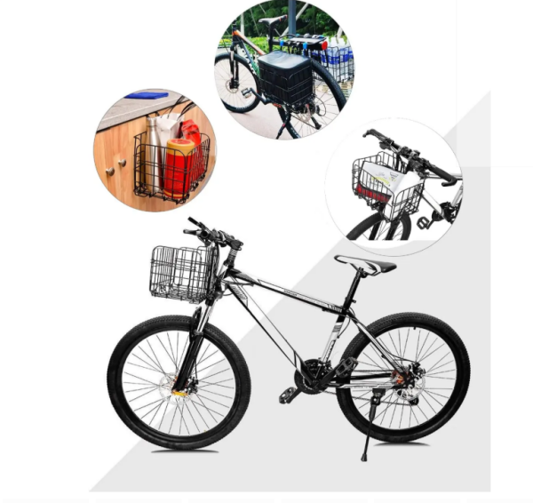 Katlanır Bisiklet Sepeti Tüm Bisikletlere Uyumlu Sepet Askılı Metal Bisiklet Aksesuarı