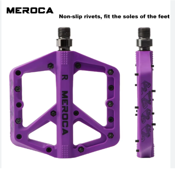 BİSİKLET PEDAL MEROCA RULMANLI ÇİVİLİ MOR
