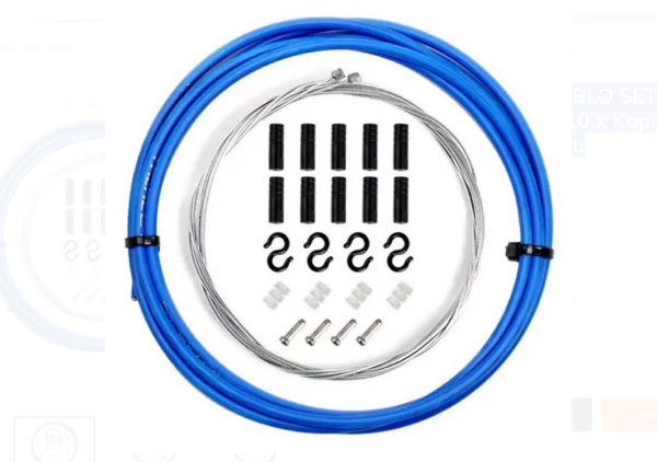 TRLREQ VİTES TEL KABLO SETİ 4MM - 2 Metre Kablo / 2 x Tel / 10 x Kapsül / 5 x Kanca / 4 x Silikon / 4 x Tel Ucu MAVİ