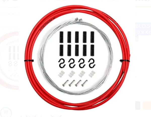 TRLREQ VİTES TEL KABLO SETİ 4MM - 2 Metre Kablo / 2 x Tel / 10 x Kapsül / 5 x Kanca / 4 x Silikon / 4 x Tel Ucu KIRMIZI