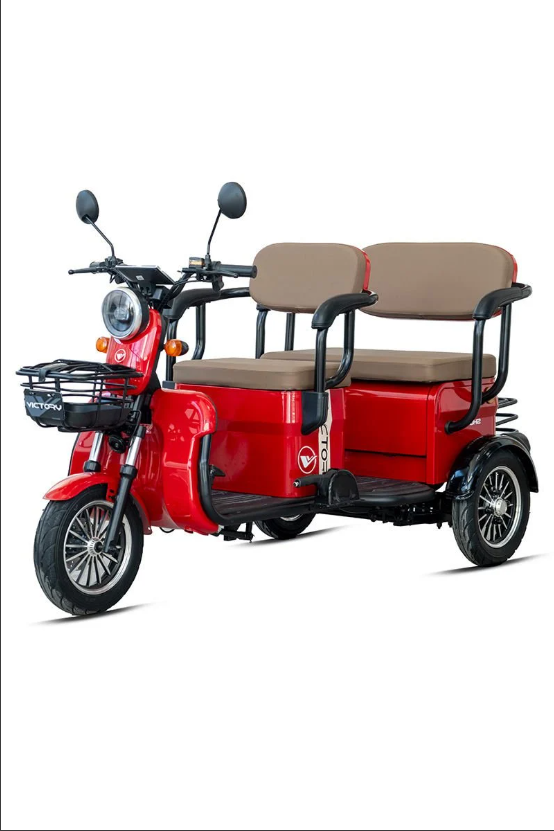 KRON VICTORY SHUTTLE ÜÇ TEKER ELEKTRİKLİ MOPET KIRMIZI